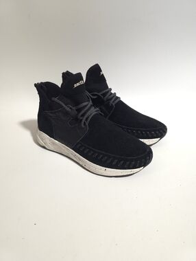 Earth Womens Jaunt Suede Comfort Sneakers Black Casual Shoes Size 8B